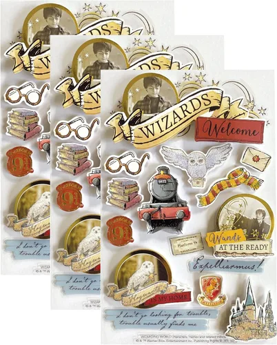 Vista 10 de Paper House Productions Harry Potter - Hoja de calcomanías 3D troqueladas para álbum de recortes - Diagon Alley, paquete de 3