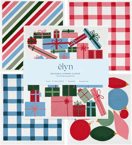 Vista 7 de ELYN Paños de cocina suecos, paños de esponja reutilizables y lavables, toallas de papel absorbentes para limpieza de cocina, platos, encimeras