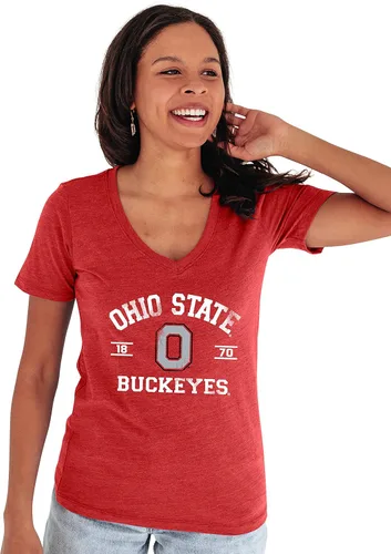Vista 19 de Blue 84 NCAA Camiseta de mujer de tres combinaciones con mascota
