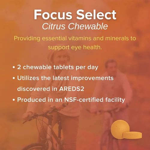 Vista 4 de Focus Select AREDS2 - Suplemento masticable de vitaminas y minerales para ojos (180 unidades, suministro para 90 días) Masticable para ojos