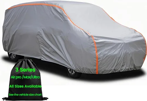 Vista 16 de Funda impermeable para automóvil deportivo, súper ligera, para todo tipo de clima, resistente a los rayos UV y a los arañazos, con cremallera