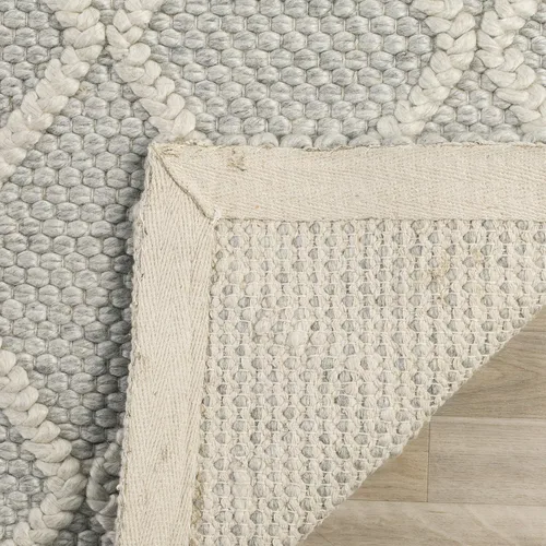 Vista 12 de SAFAVIEH Colección Natura - Alfombra decorativa de 2 x 3 pies, gris, hecha a mano de lana y viscosa, ideal para áreas de alto tráfico en entrada