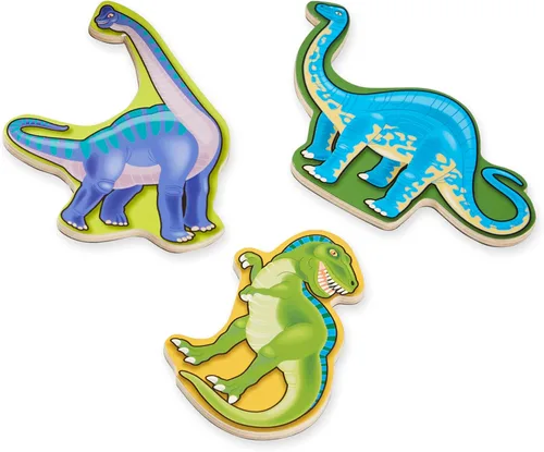 Vista 4 de Melissa & Doug Dinosaurios de madera magnéticos en una caja de almacenamiento de madera (20 piezas)
