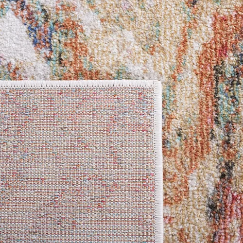 Vista 3 de SAFAVIEH Phoenix Collection - Alfombra decorativa de 4 pies 5 pulgadas x 6 pies 5 pulgadas, marfil y dorado oxidado, diseño abstracto moderno,