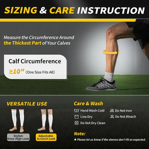 Vista 3 de CAMBIVO Leg Sleeve for Men & Women, Football Calf Warmers - Footless Scrunch Socks for Running, Basketball