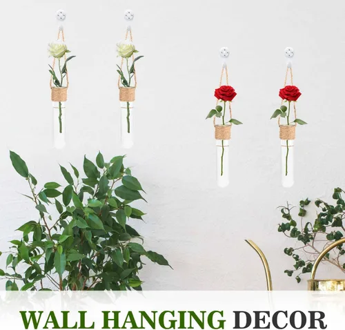Vista 2 de ARTORA Maceta de cristal colgante para propagación de plantas, terrario, montaje en pared, florero decorativo para cultivo de plantas hidropónicas
