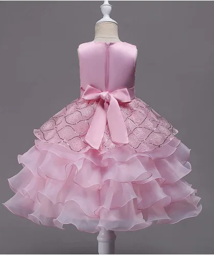 Vista 4 de YMING Flower Girl Rhinestone Tulle Dress Formal Pageant Party Princess Dress Wedding Bridesmaid Evening Gown