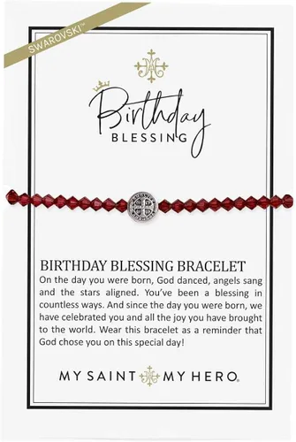 Vista 2 de My Saint My Hero Pulsera de bendición de cumpleaños de cristal, cristal
