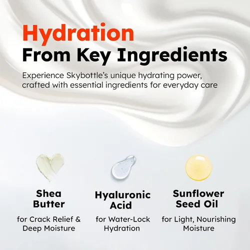 Vista 5 de Skybottle Crema de manos, manteca de karité y ácido hialurónico, jazmín y almizcle, 1.7 onzas Moisturizing care for dry hands, Fast-absorbing