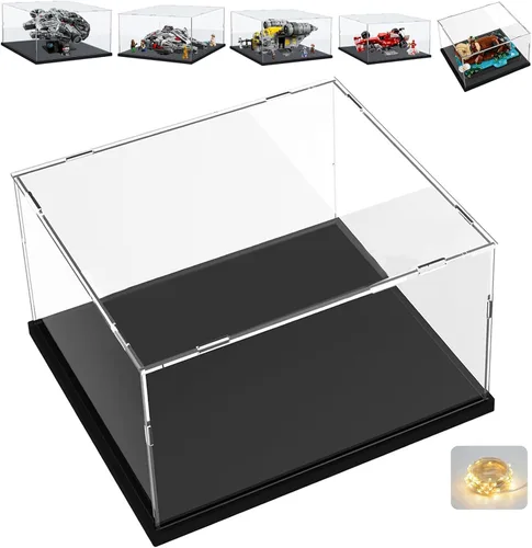 Vista 40 de Vitrina de acrílico transparente engrosada para coleccionables de Lego 75328 75976 Minifigure, caja transparente de autoensamblaje a prueba de polvo