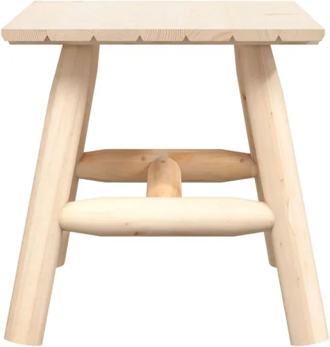Vista 4 de Mesa auxiliar duradera de madera de abeto maciza para muebles de patio, acento natural sin tratar al aire libre para balcón y porche, soporte