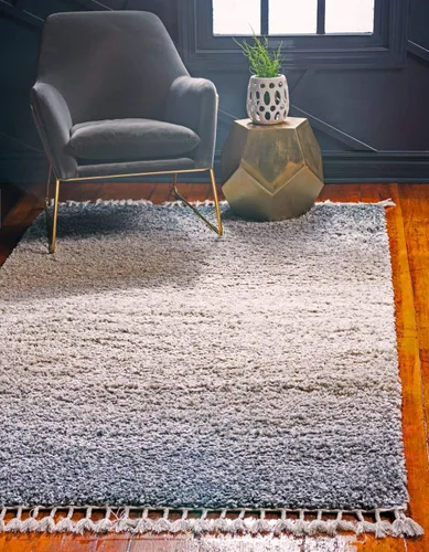Vista 7 de Unique Loom Hygge Shag Collection - Alfombra rectangular de 2 pies 2 pulgadas x 3 pies 1 pulgada, color blanco y negro