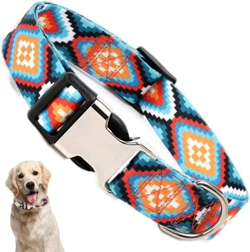 Vista 6 de Collar suave y duradero para perro con hebilla metálica, collares ajustables de liberación rápida para cachorros, para perros pequeños, medianos