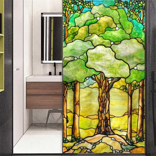Vista 22 de Película decorativa sin pegamento para ventana, diseño moderno y clásico, para ventana, 15.7 x 23.6 pulgadas