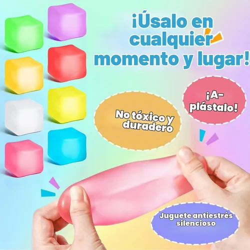 Vista 2 de VISCOO 32 Pcs Stress Cube, Slow Rising Squishy, Cube Stress Balls 32p-cubes 8