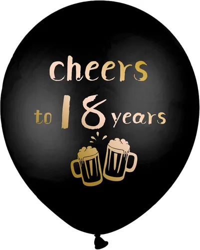 Vista 6 de SHUNTAI Globos de felicitación a los 18 años, decoraciones de cumpleaños negros y dorados, globos de látex de confeti dorado para niños y niñas