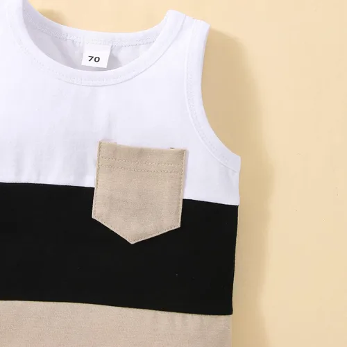 Vista 62 de Conjunto de ropa casual de manga corta con botones y pantalones cortos de lino para bebés y niños pequeños