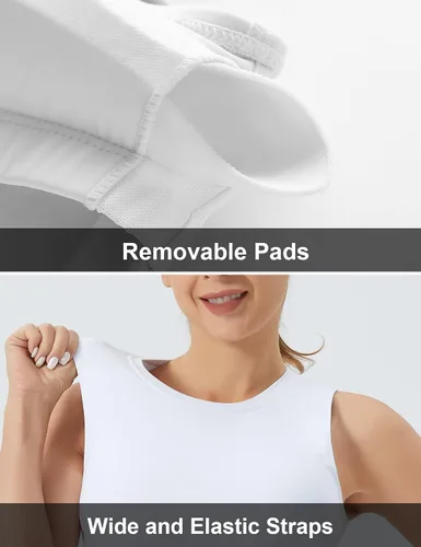 Vista 5 de THE GYM PEOPLE Sujetador deportivo de soporte medio para mujer, con relleno extraíble, sin mangas, para entrenamiento