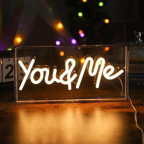 Vista 23 de Letrero de neón LED para fiesta, escritorio, dormitorio, hogar, cumpleaños, decoración artística con USB