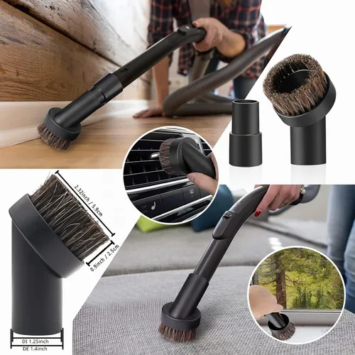 Vista 4 de Kit universal de accesorios de vacío de 12 piezas, adaptador de manguera de vacío de plástico húmedo y seco, accesorios para aspiradoras de 1-1/4