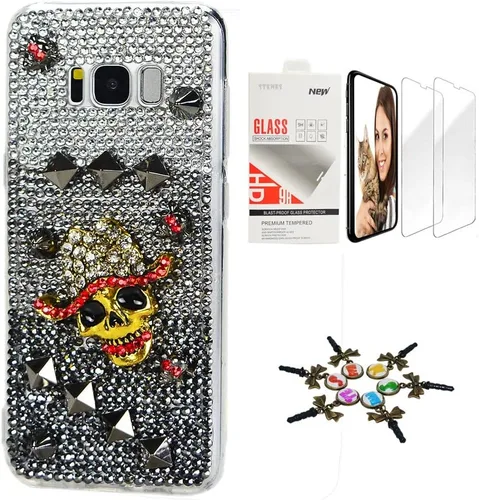 Vista 24 de Sparkle Funda compatible con Samsung Galaxy J2 Prime – Elegante funda 3D hecha a mano con diseño floral de mariposas y flores con protector