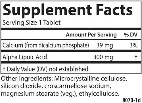 Vista 4 de Carlson Ácido alfa lipoico, 300 mg, Producción de energía, 90 tabletas