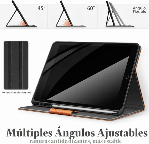 Vista 7 de auaua - Funda para iPad de 9ª, 8ª, 7ª generación de 10,2 pulgadas, color Marrón