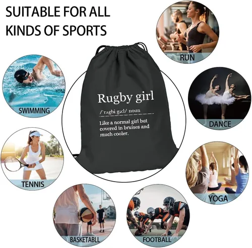 Vista 6 de Pishovi Rugby - Bolsa de fútbol impermeable con cordón para niñas, para hombres y mujeres, regalos para jugadores de fútbol, regalo de fútbol