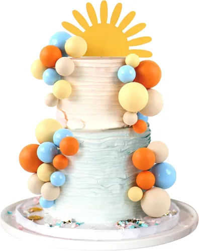 Vista 9 de 24 adornos dorados con purpurina para cupcakes con texto en inglés "You are My Sunshine", para baby shower, baby shower, revelación de género