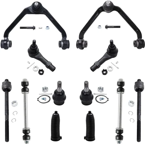 Vista 133 de Detroit Axle – 12 brazos de control superiores e inferiores delanteros con rótulas, barras de unión exteriores e interiores con topes, barras