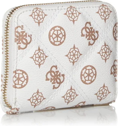 Vista 2 de GUESS Cessily - Cartera pequeña con cremallera para mujer, blanco, talla única