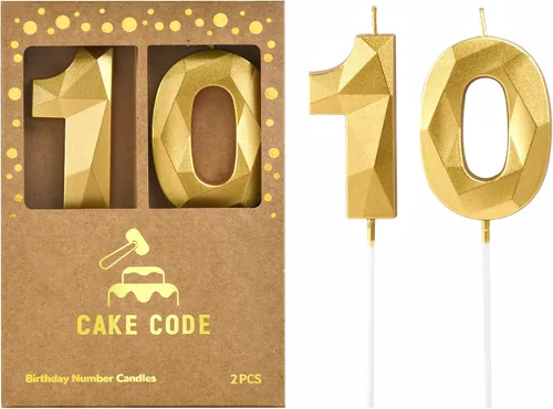 Vista 28 de Crystal Gold - Velas de cumpleaños con número 0 de 2.76 pulgadas, velas doradas y de números de pastel para celebración de fiesta