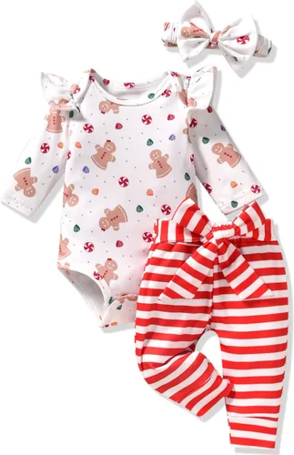Vista 114 de Aalizzwell Conjunto de mameluco acanalado para bebé recién nacido prematuro para otoño e invierno