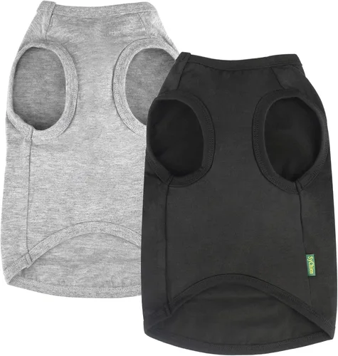 Vista 21 de Camisas Lisas para Perros, Ropa Sólida para Perros, Camiseta Ligera Elástica, Sin Mangas Blanca para Cachorros Chihuahua Gatos Disfraces Pequeños
