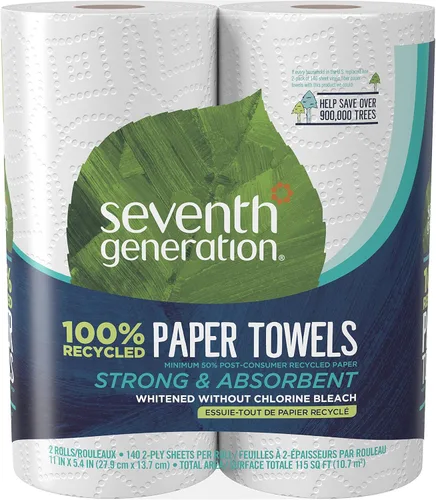 Vista 8 de Seventh Generation Toallas de papel, 100% papel reciclado, 2 capas, 2 unidades (paquete de 12)