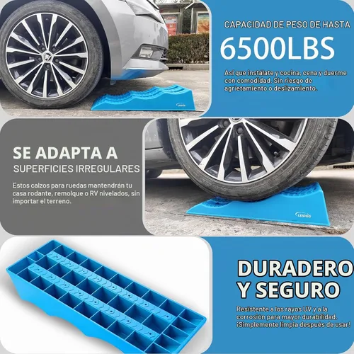 Vista 4 de Paquete de 2 rampas niveladoras de 3 niveles para autocaravanas