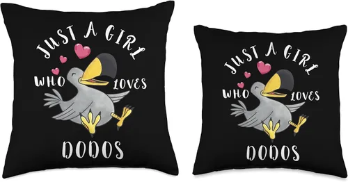 Vista 3 de Dodo Bird Lover Ornithology Flightless Bird Aves Just A Girl Who Loves Dronte Extinct Dodo Bird - Almohada de 16 x 16 pulgadas, multicolor