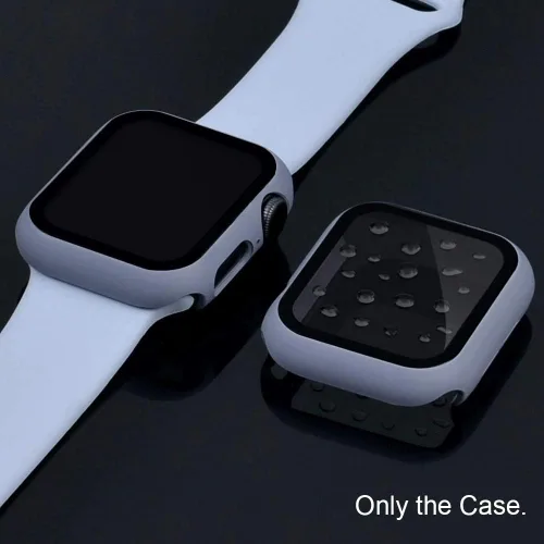 Vista 6 de Miimall Funda compatible con Apple Watch Series 9/8/7 de 1.772 pulgadas con protector de pantalla, cubierta dura mate antiarañazos a prueba