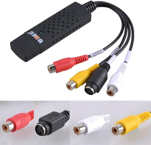 Vista 5 de UCEC Convertidor RCA a USB, dispositivo de tarjeta de captura de audio y video USB 2.0 para PC, convertidor de video analógico a digital
