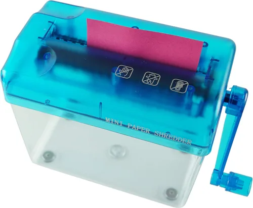 Vista 3 de HOME-X Trituradora de documentos de papel de manivela, suministros de oficina y enseñanza