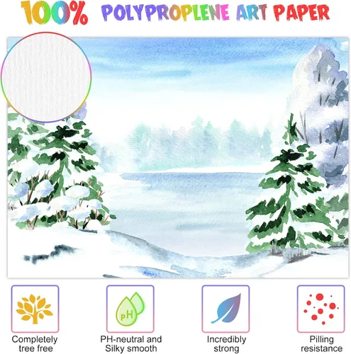 Vista 3 de Sabary 100 postales de acuarela, 4 x 6 pulgadas, postales de papel de acuarela en blanco de 140 libras/10.58 oz/m², cartulina blanca para pintura