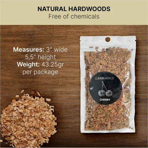 Vista 7 de Virutas de madera para ahumar cócteles – Roble, Pecana, Cereza, Virutas de madera de manzana para ahumar cóctel – Chips de ahumar para whisky
