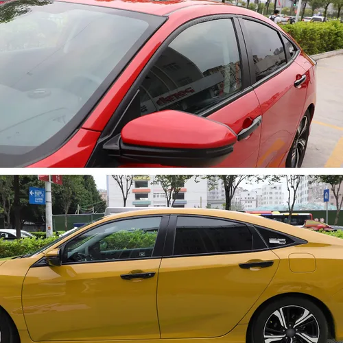 Vista 4 de TOMALL Calcomanías de vinilo para borde de ventana de automóvil compatibles con Honda 10th Civic 2016 2017 2018 2019 2020 2021 Accesorios de tira