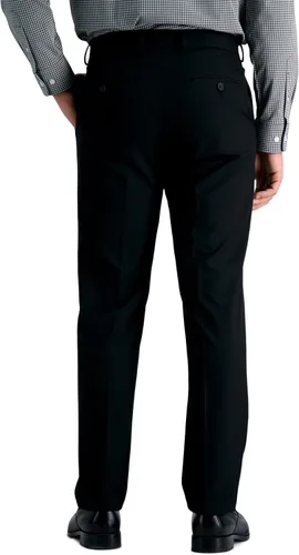 Vista 2 de J.M. Haggar - Pantalón de vestir para hombre, elástico en 4 direcciones, corte recto, parte delantera plana Negro