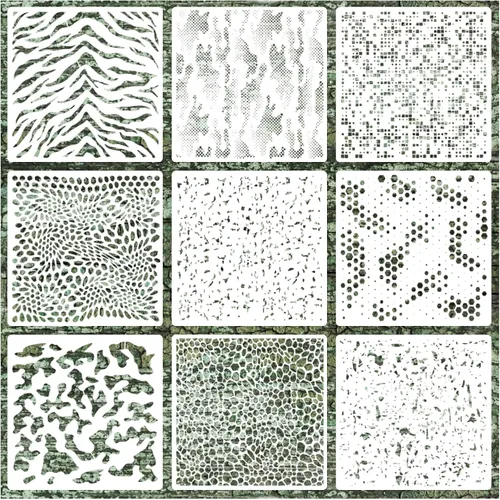 Vista 8 de 9 plantillas de camuflaje para pintura en aerosol, plantillas de patrón de camuflaje, plantillas de pintura de camuflaje digital reutilizables