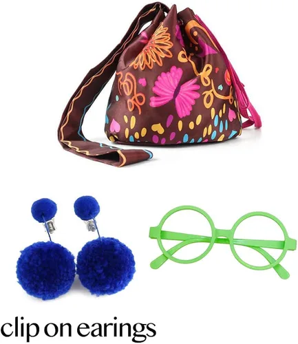 Vista 2 de Regalo de cumpleaños para hija disfraz de Mirabel para niñas cosplay princesa Halloween con anteojos