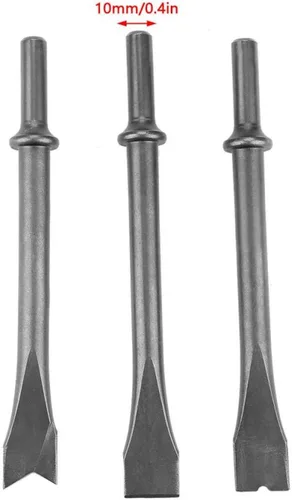 Vista 6 de Jazar Durable Cromo Molibdeno Acero Universal Air Hammer Punch Chipping Bits Herramienta, juego de cinceles, vástago redondo para perforación