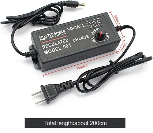 Vista 9 de Adaptador de corriente ajustable de 3-24 V, 2 A, fuente de alimentación variable universal de conmutación de 48 W, 100-240 V CA a CC 5 V, 6 V, 9 V