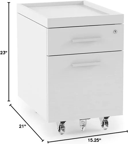 Vista 3 de BDI Furniture Centro 6407 - Archivador con 2 cajones, armario de almacenamiento debajo del escritorio para el hogar u oficina con cajón de archivos