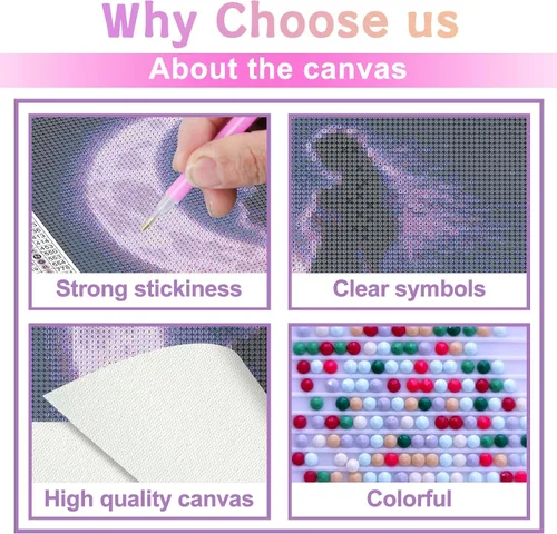 Vista 3 de CoHraeu Kits de arte de diamantes de luna para adultos, principiantes y niños, kits de pintura de diamantes con gemas de cristal, decoración